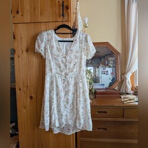 Sugar + Lips Floral White Mini Dress